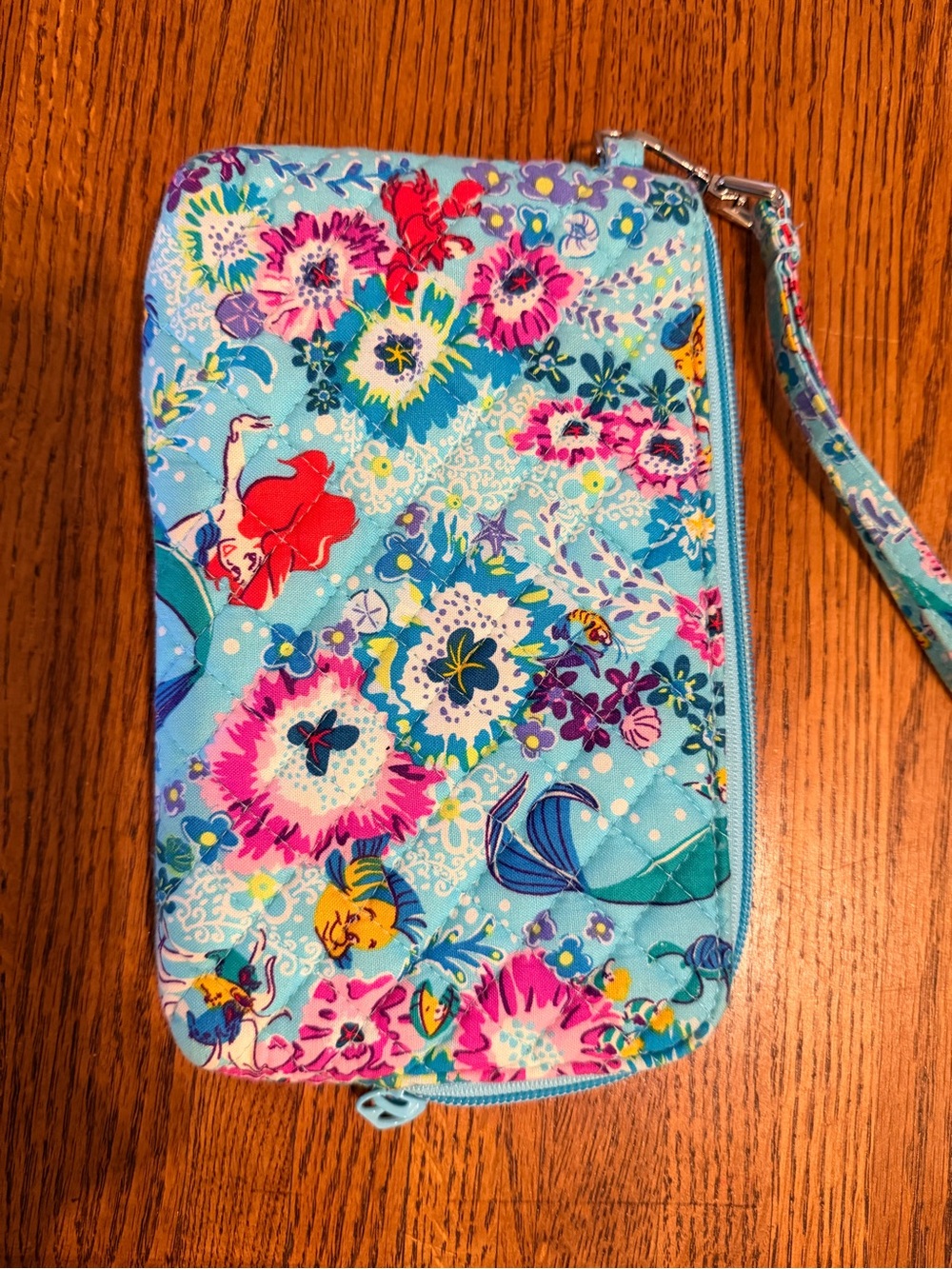 Vera Bradley Blue Floral Quilted Wristlet